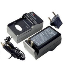Φορτιστής μπαταρίας ψηφιακής φωτογραφικής μηχανής Pentax Optio 550 (110/220v με αντάπτορες αυτοκινήτου και ΕΕ) - Φορτιστής αντικατάστασης για μπαταρία Fuji Np-120, Pentax D-l17