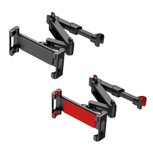 Βάση στήριξης tablet/τηλεφώνου βαρέως τύπου για τοποθέτηση στο προσκέφαλο του πίσω καθίσματος με μεταλλική κλειδαριά και λαβές σιλικόνης, επεκτάσιμο αξεσουάρ αυτοκινήτου για οικογενειακά ταξίδια