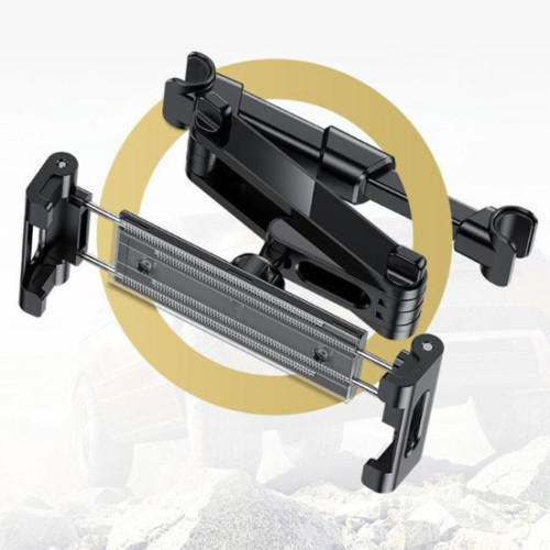 Βάση στήριξης tablet/τηλεφώνου βαρέως τύπου για τοποθέτηση στο προσκέφαλο του πίσω καθίσματος με μεταλλική κλειδαριά και λαβές σιλικόνης, επεκτάσιμο αξεσουάρ αυτοκινήτου για οικογενειακά ταξίδια