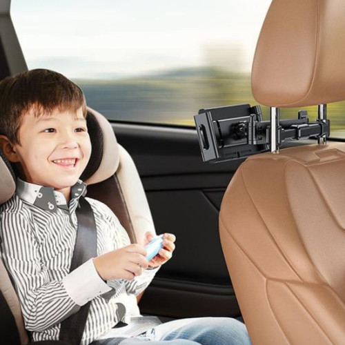 Βάση στήριξης tablet/τηλεφώνου βαρέως τύπου για τοποθέτηση στο προσκέφαλο του πίσω καθίσματος με μεταλλική κλειδαριά και λαβές σιλικόνης, επεκτάσιμο αξεσουάρ αυτοκινήτου για οικογενειακά ταξίδια