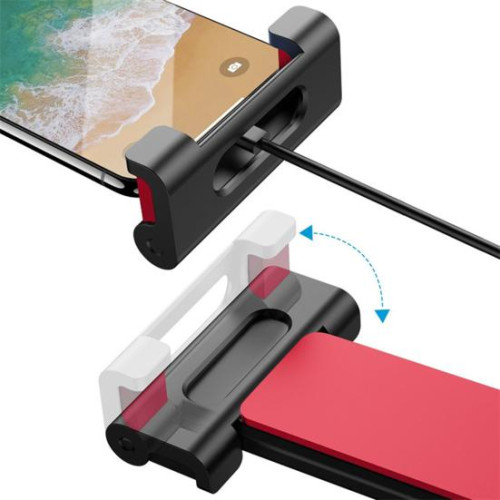 Βάση στήριξης tablet/τηλεφώνου βαρέως τύπου για τοποθέτηση στο προσκέφαλο του πίσω καθίσματος με μεταλλική κλειδαριά και λαβές σιλικόνης, επεκτάσιμο αξεσουάρ αυτοκινήτου για οικογενειακά ταξίδια