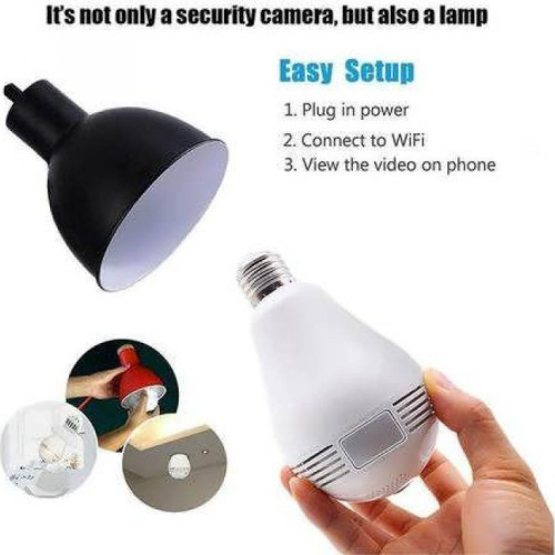 Κρυφή Κάμερα WiFi Λάμπα 1080p με Υποδοχή για Κάρτα Μνήμης και Ανιχνευτή Κίνησης