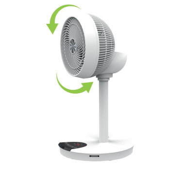 TECHLY IC-FAN-FLS1W Ανεμιστήρας 9" 2 σε 1 με βάση, 2 ύψη, 12 ταχύτητες, τηλεχειριστήριο, περιστροφή 720° και χρονοδιακόπτη