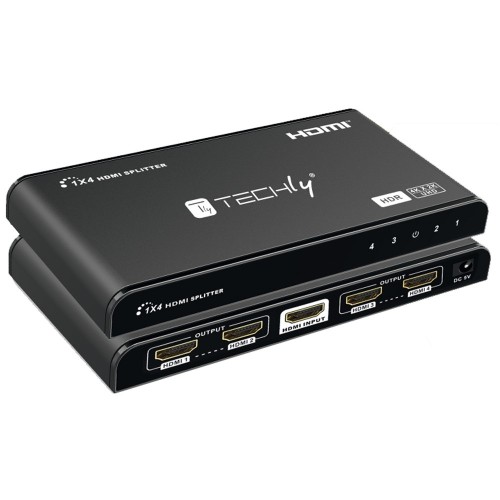 Techly IDATA HDMI2-4K4 - 4K HDMI 2.0 Splitter 4-way HDR