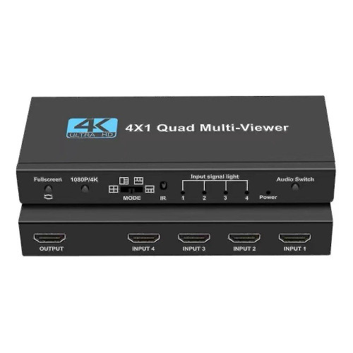 ANDOWL QZQF 4k HDMI Multi-viewer 4x1 Quad Screen Viewer 4in1 Seamless Hdmi Switcher Switch