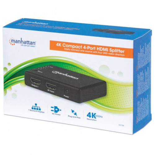 Manhattan IDATA HDMI-4K4PMH – HDMI Splitter 4-way 4K