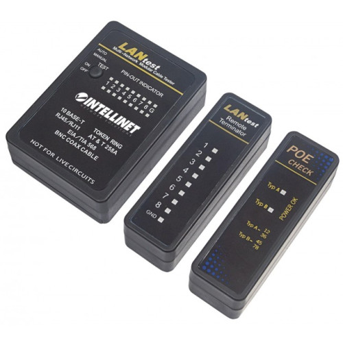 Intellinet Utp Tester Poe δίκτυου για καλώδια, RJ45,RJ11 και BNC 780117