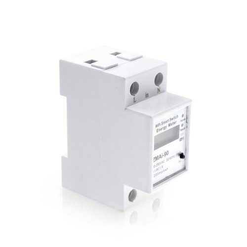 Έξυπνος Διακόπτης με μετρητή Ενέργειας Ράγας 35mm DIN, 220V, 60A, Wi-Fi , TUYA