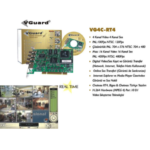 VGUARD.NET CHATEAU 4-Channel H.264 DVR Card (VG4C-RT4)