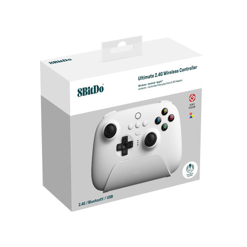 8Bitdo Ultimate 2.4G Wireless Controller Windows Android Apple Λευκό Hall Effect Joystick