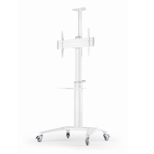 GEMBIRD ALUMINUM TV FLOOR STAND WITH CASTER WHEELS 37′-70′ WHITE