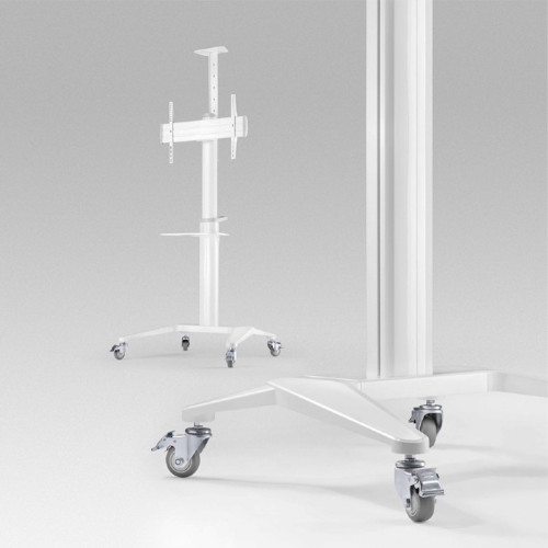 GEMBIRD ALUMINUM TV FLOOR STAND WITH CASTER WHEELS 37′-70′ WHITE