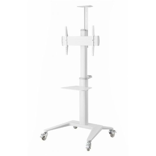 GEMBIRD ALUMINUM TV FLOOR STAND WITH CASTER WHEELS 37′-70′ WHITE
