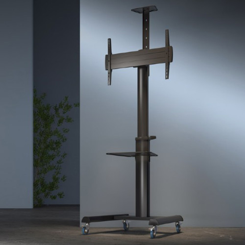 GEMBIRD ALUMINUM TV FLOOR STAND WITH CASTER WHEELS 37′-70′ BLACK