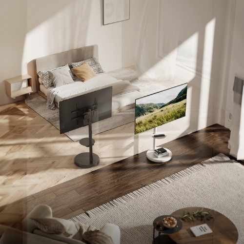 GEMBIRD METAL TV STAND WITH CASTER WHEELS 37′-86′ MAX VESA 600×400 WHITE