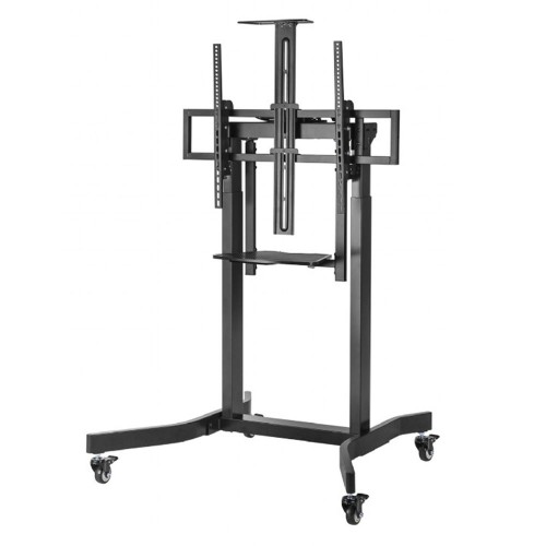 GEMBIRD MOTORIZED HEIGHT ADJUSTABLE TV FLOOR STAND WITH CASTER WHEELS AND REMOTE CONTROL 55′-100′