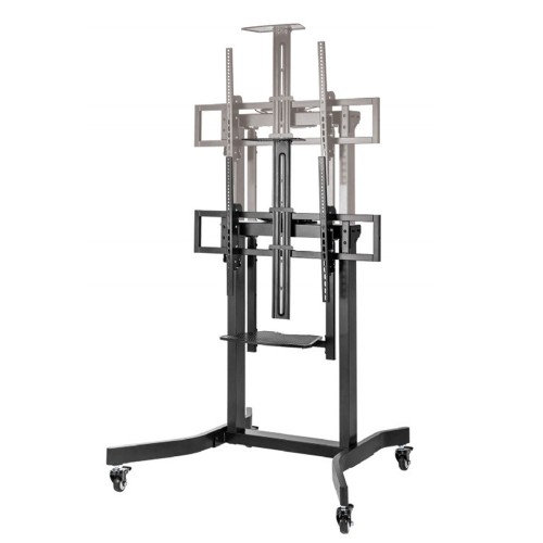 GEMBIRD MOTORIZED HEIGHT ADJUSTABLE TV FLOOR STAND WITH CASTER WHEELS AND REMOTE CONTROL 55′-100′