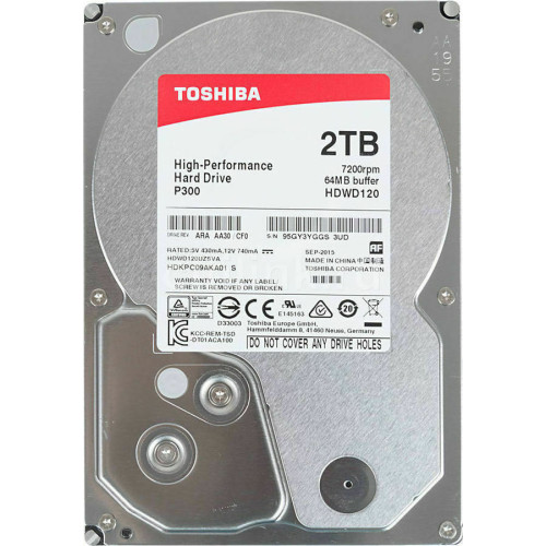 Toshiba P300 2TB HDD Σκληρός Δίσκος 3.5" SATA III 5400rpm με 128MB Cache για Desktop Bulk Toshiba P300 2TB HDD Σκληρός Δίσκος 3.5" SATA III 5400rpm με 128MB Cache για Desktop Bulk