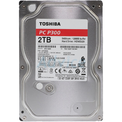 Toshiba P300 2TB HDD Σκληρός Δίσκος 3.5" SATA III 5400rpm με 128MB Cache για Desktop Bulk Toshiba P300 2TB HDD Σκληρός Δίσκος 3.5" SATA III 5400rpm με 128MB Cache για Desktop Bulk