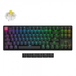 Keychron K8 V2 (K8X-J4) QMK Wireless Mechanical Keyboard Banana Switch HotSwap RGB 80% US Lay Alumin