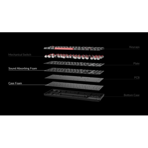Lemokey X1 (X1-A3) QMK/VIA Wired TKL 80% Mechanical Keyboard – Brown Switch US Layout