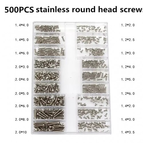 500Pcs 18 Types Mini Screw Nuts DIY Kit Laptop Computer Assemble Repair Screws Fastener Set For Repairing Sunglass Phone