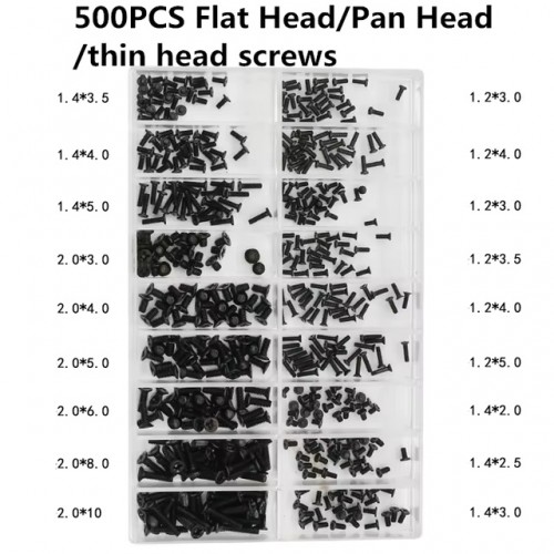 500Pcs 18 Types Mini Screw Nuts DIY Kit Laptop Computer Assemble Repair Screws Fastener Set For Repairing Sunglass Phone