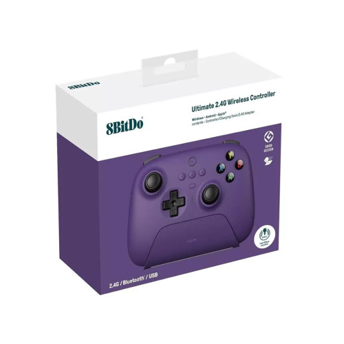 8Bitdo Ultimate with Charging Dock Ασύρματο Gamepad για Android / PC Μοβ Hall Effect Joystick