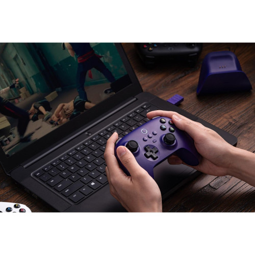 8Bitdo Ultimate with Charging Dock Ασύρματο Gamepad για Android / PC Μοβ Hall Effect Joystick