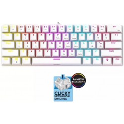 Armaggeddon MKA-1C Core Gaming Μηχανικό Πληκτρολόγιο 60% με Custom Blue διακόπτες & RGB φωτισμό Αγγλικό US Λευκό