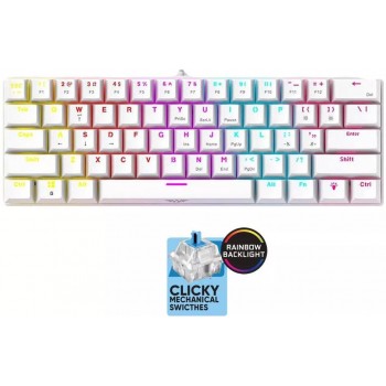 Armaggeddon MKA-1C Core Gaming Μηχανικό Πληκτρολόγιο 60% με Custom Blue διακόπτες & RGB φωτισμό Αγγλικό US Λευκό
