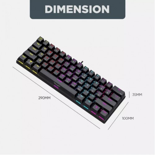 Armaggeddon MKA-1C Core Gaming Μηχανικό Πληκτρολόγιο 60% με Custom Blue διακόπτες & RGB φωτισμό Αγγλικό US Λευκό