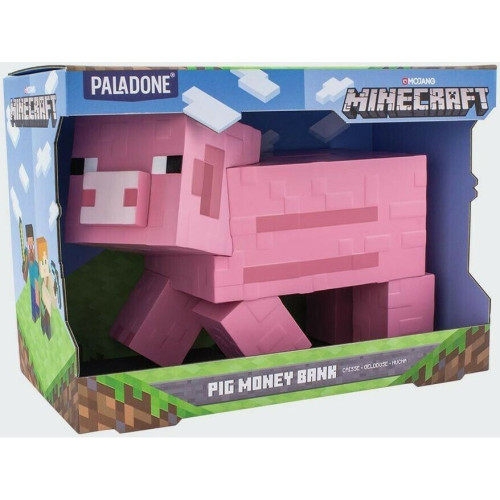 Paladone Παιδικός Κουμπαράς Πλαστικός Minecraft Pig Ροζ 20x12cm