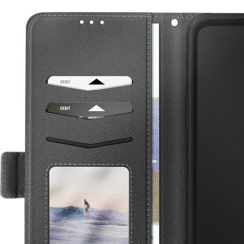 Avizar Clamshell Case Galaxy Xcover 7 Pro Wrist Strap Wallet Holder Black