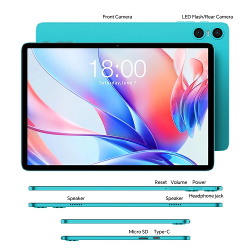 TECLAST tablet P33, 10.1", 3/64GB, Android 15, 6000mAh, μπλε