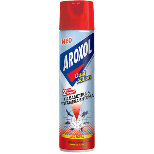 Aroxol Dual Action Εντομοκτόνο Spray για Κατσαρίδες / Κουνούπια / Μυρμήγκια / Μύγες 300ml