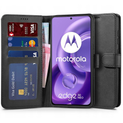 Tech-Protect Wallet Δερματίνης Μαύρο (Motorola Edge 30 Neo 5G)