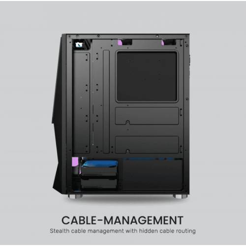 ARMAGGEDDON ATX/MATX PC CASING WITH 3xARGB FANS BLACK