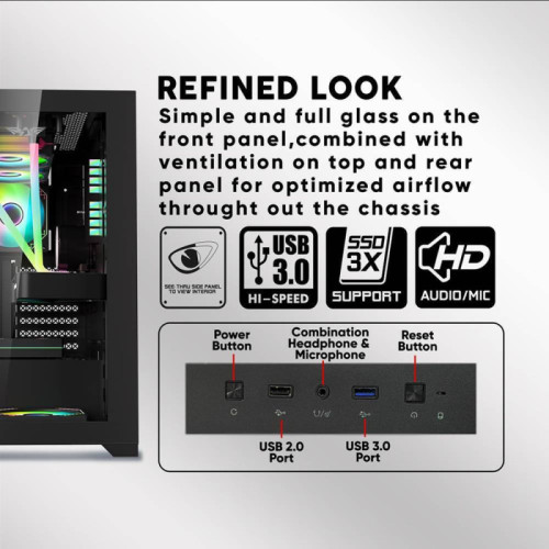 ARMAGGEDDON FULL ATX TRANSPARENT FISH TANK GAMING CASE AQUARON PRO PINK