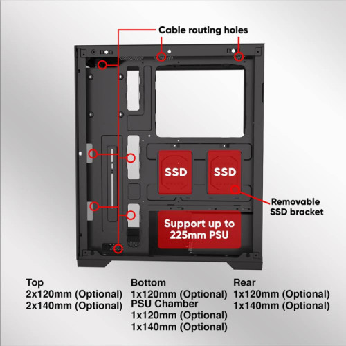 ARMAGGEDDON FULL ATX TRANSPARENT FISH TANK GAMING CASE AQUARON PRO PINK