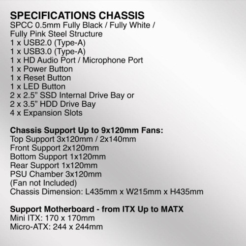 ARMAGGEDDON RGB M-ATX DUAL CHAMBER GAMING CASE AQUARON DUPLEX PRO WHITE