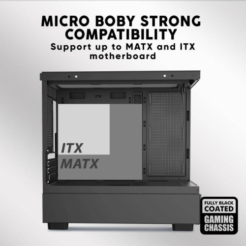 ARMAGGEDDON RGB M-ATX DUAL CHAMBER GAMING CASE AQUARON DUPLEX PRO WHITE