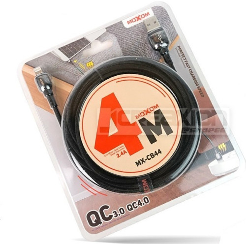 Moxom Braided USB 2.0 to micro USB Cable Μαύρο 4m (MX-CB44)