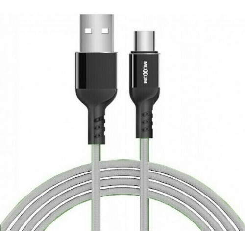 Moxom Braided / Regular USB 2.0 Cable USB-C male - USB-A Γκρι 4m