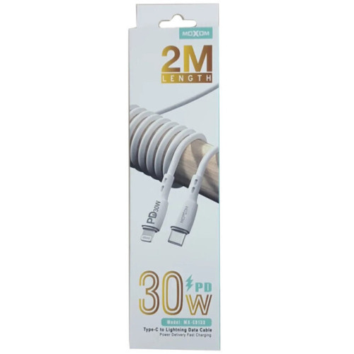 Moxom MX-CB133 USB-C to Lightning Cable 30W Λευκό 2m