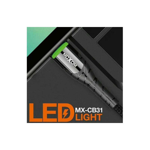 Moxom MX-CB31 LED USB 2.0 to micro USB Cable Μαύρο 1m Moxom MX-CB31 LED USB 2.0 to micro USB Cable Μαύρο 1m