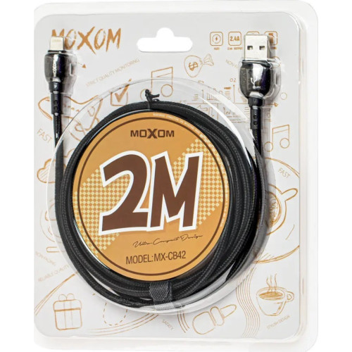Moxom Braided USB to Lightning Cable Γκρι 2m