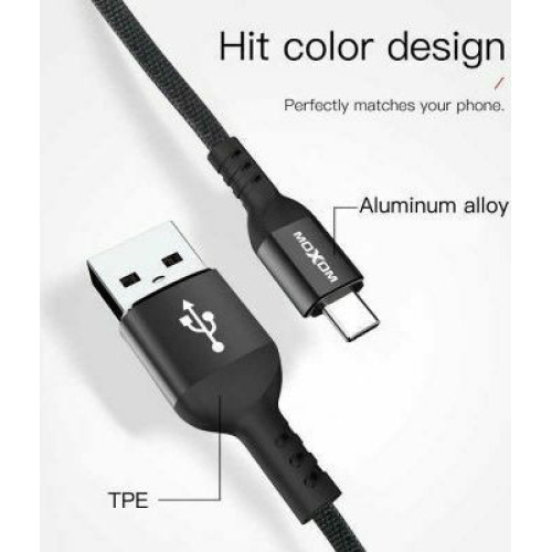 Moxom MX-CB43 Braided USB to Lightning Cable Μαύρο 3m