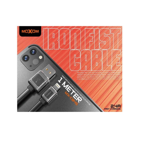 Moxom MX-CB45 USB to Lightning Cable Μαύρο 1m