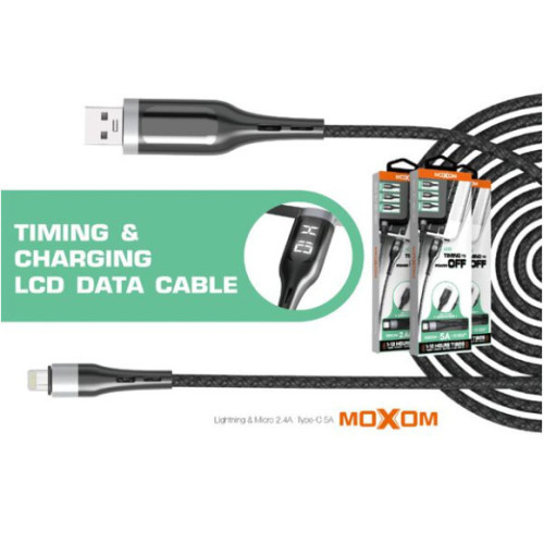 Moxom MX-CB39 Braided USB to Lightning Cable Μαύρο 1m